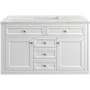 James Martin Vanities Chicago 48" Free Standing Single Basin Vanity Set with Solid Surface Top and Rectangular Sink Glossy White
