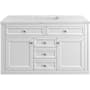 James Martin Vanities Chicago 48" Free Standing Single Basin Vanity Set with Ethereal Noctis® Stone Composite Top and Rectangular Sink Glossy White