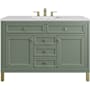James Martin Vanities Chicago 48" Free Standing Single Basin Vanity Set with Solid Surface Top and Rectangular Sink Smokey Celadon