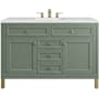 James Martin Vanities Chicago 48" Free Standing Single Basin Vanity Set with Ethereal Noctis® Stone Composite Top and Rectangular Sink Smokey Celadon