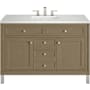 James Martin Vanities Chicago 48" Free Standing Single Basin Vanity Set with Solid Surface Top and Rectangular Sink Walnut Whisper