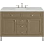 James Martin Vanities Chicago 48" Free Standing Single Basin Vanity Set with Ethereal Noctis® Stone Composite Top and Rectangular Sink Walnut Whisper