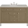 James Martin Vanities Chicago 48" Free Standing Single Basin Vanity Set with Victorian Silver® Stone Composite Top and Rectangular Sink Walnut Whisper