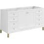 James Martin Vanities Chicago 60" Free Standing Double Basin Poplar Wood Vanity Cabinet Only Glossy White