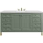 James Martin Vanities Chicago 60" Free Standing Single Basin Vanity Set with Solid Surface Top and Rectangular Sink Smokey Celadon