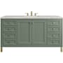 James Martin Vanities Chicago 60" Free Standing Single Basin Vanity Set with Quartz Top and Rectangular Sink Smokey Celadon