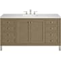 James Martin Vanities Chicago 60" Free Standing Single Basin Vanity Set with Solid Surface Top and Rectangular Sink Walnut Whisper