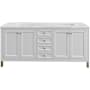 James Martin Vanities Chicago 72" Free Standing Double Basin Vanity Set with Solid Surface Top and Rectangular Sinks Glossy White