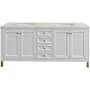 James Martin Vanities Chicago 72" Free Standing Double Basin Vanity Set with Quartz Top and Rectangular Sinks Glossy White