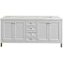 James Martin Vanities Chicago 72" Free Standing Double Basin Vanity Set with Quartz Top and Rectangular Sinks Glossy White