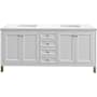 James Martin Vanities Chicago 72" Free Standing Double Basin Vanity Set with Quartz Top and Rectangular Sinks Glossy White