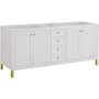 James Martin Vanities Chicago 72" Free Standing Double Basin Vanity Cabinet Only - Less Vanity Top Glossy White