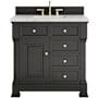 James Martin Vanities Brookfield 36" Free Standing Single Basin Vanity Set with Quartz Top and Rectangular Sink Black Onyx