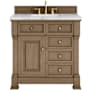 James Martin Vanities Brookfield 36" Free Standing Single Basin Vanity Set with Marble Top and Rectangular Sink Pecan