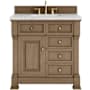 James Martin Vanities Brookfield 36" Free Standing Single Basin Vanity Set with Quartz Top and Rectangular Sink Pecan