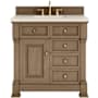 James Martin Vanities Brookfield 36" Free Standing Single Basin Vanity Set with Quartz Top and Rectangular Sink Pecan