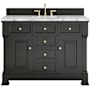 James Martin Vanities Brookfield 48" Free Standing Single Basin Vanity Set with Marble Top and Rectangular Sink Black Onyx