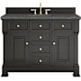 James Martin Vanities Brookfield 48" Free Standing Single Basin Vanity Set with Quartz Top and Rectangular Sink Black Onyx