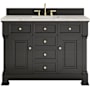 James Martin Vanities Brookfield 48" Free Standing Single Basin Vanity Set with Quartz Top and Rectangular Sink Black Onyx