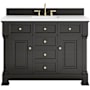 James Martin Vanities Brookfield 48" Free Standing Single Basin Vanity Set with Quartz Top and Rectangular Sink Black Onyx