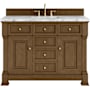 James Martin Vanities Brookfield 48" Free Standing Single Basin Vanity Set with Marble Top and Rectangular Sink Honey Oak