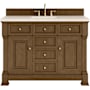 James Martin Vanities Brookfield 48" Free Standing Single Basin Vanity Set with Quartz Top and Rectangular Sink Honey Oak
