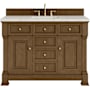 James Martin Vanities Brookfield 48" Free Standing Single Basin Vanity Set with Quartz Top and Rectangular Sink Honey Oak