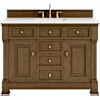 James Martin Vanities Brookfield 48" Free Standing Single Basin Vanity Set with Quartz Top and Rectangular Sink Honey Oak
