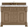 James Martin Vanities Brookfield 48" Free Standing Single Basin Vanity Set with Marble Top and Rectangular Sink Pecan