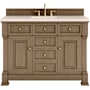 James Martin Vanities Brookfield 48" Free Standing Single Basin Vanity Set with Quartz Top and Rectangular Sink Pecan