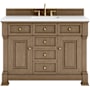 James Martin Vanities Brookfield 48" Free Standing Single Basin Vanity Set with Quartz Top and Rectangular Sink Pecan