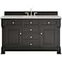 James Martin Vanities Brookfield 60" Free Standing Single Basin Vanity Set with Quartz Top and Rectangular Sink Black Onyx