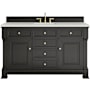 James Martin Vanities Brookfield 60" Free Standing Single Basin Vanity Set with Quartz Top and Rectangular Sink Black Onyx