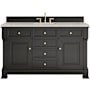 James Martin Vanities Brookfield 60" Free Standing Single Basin Vanity Set with Quartz Top and Rectangular Sink Black Onyx