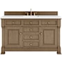 James Martin Vanities Brookfield 60" Free Standing Single Basin Vanity Set with Quartz Top and Rectangular Sink Pecan