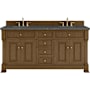 James Martin Vanities Brookfield 72" Free Standing Double Basin Vanity Set with Quartz Top and Rectangular Sinks Honey Oak