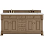 James Martin Vanities Brookfield 72" Free Standing Double Basin Vanity Set with Quartz Top and Rectangular Sinks Pecan