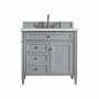 James Martin Vanities Brittany 36" Single Basin Poplar Wood Vanity Set with 3cm Lime Delight Silestone Quartz Vanity Top and Rectangular Sink Urban Gray