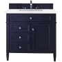 James Martin Vanities Brittany 36" Single Basin Poplar Wood Vanity Set with 3 cm Arctic Fall Solid Surface Vanity Top and Rectangular Sink Victory Blue