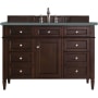 James Martin Vanities Brittany 48" Free Standing Single Basin Hardwood Vanity Set with 3 cm Cala Blue Quartz Vanity Top and Rectangular Sink Burnished Mahogany