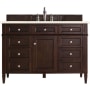 James Martin Vanities Brittany 48" Single Basin Poplar Wood Vanity Set with 3 cm Eternal Marfil Quartz Vanity Top and Rectangular Sink Burnished Mahogany