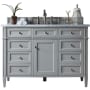 James Martin Vanities Brittany 48" Single Basin Poplar Wood Vanity Set with 3 cm Carrara White Natural Stone Vanity Top and Rectangular Sink Urban Gray