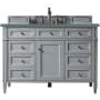 James Martin Vanities Brittany 48" Free Standing Single Basin Hardwood Vanity Set with 3 cm Cala Blue Quartz Vanity Top and Rectangular Sink Urban Gray