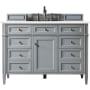 James Martin Vanities Brittany 48" Single Basin Poplar Wood Vanity Set with 3 cm Eternal Marfil Quartz Vanity Top and Rectangular Sink Urban Gray
