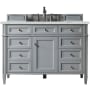 James Martin Vanities Brittany 48" Single Basin Poplar Wood Vanity Set with 3 cm Ethereal Noctis Quartz Vanity Top and Rectangular Sink Urban Gray