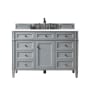 James Martin Vanities Brittany 48" Single Basin Poplar Wood Vanity Set with 3cm White Zeus Quartz Vanity Top and Rectangular Sink Urban Gray