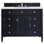 James Martin Vanities Brittany 48" Single Basin Poplar Wood Vanity Set with 3 cm Carrara White Natural Stone Vanity Top and Rectangular Sink Victory Blue