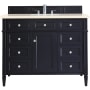 James Martin Vanities Brittany 48" Single Basin Poplar Wood Vanity Set with 3 cm Eternal Marfil Quartz Vanity Top and Rectangular Sink Victory Blue
