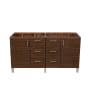 James Martin Vanities Metropolitan 60" Double Free Standing or Wall Mounted / Floating Wood Vanity Cabinet Only - Less Vanity Top American Walnut