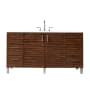 James Martin Vanities Metropolitan 60" Free Standing Single Basin Vanity Set with Wood Cabinet and 3cm Quartz Vanity Top American Walnut